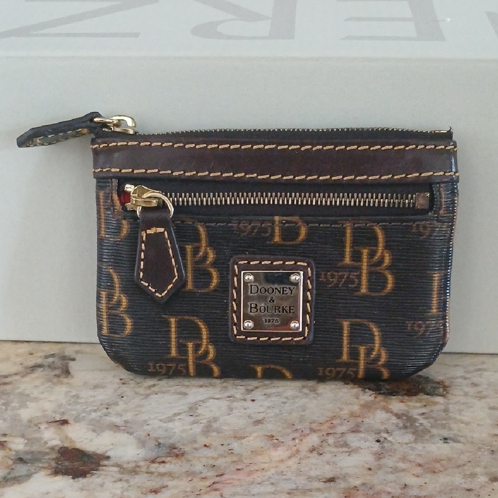 Dooney & Bourke Black and Brown Monogram Pouch